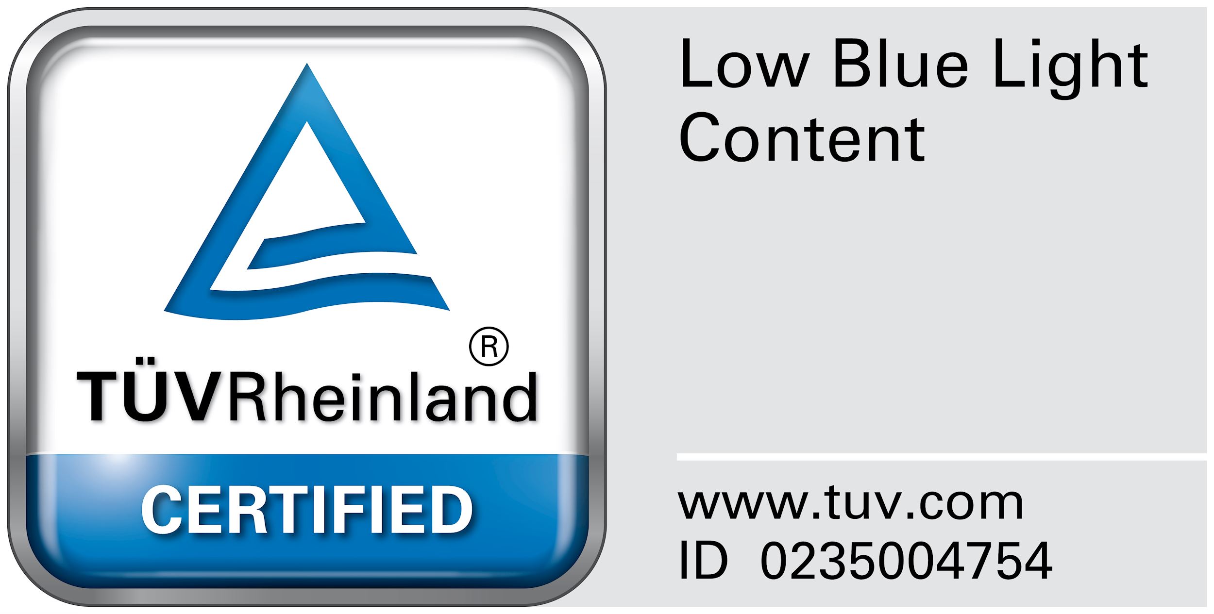 Certification TUV - Écran Low Blue Light